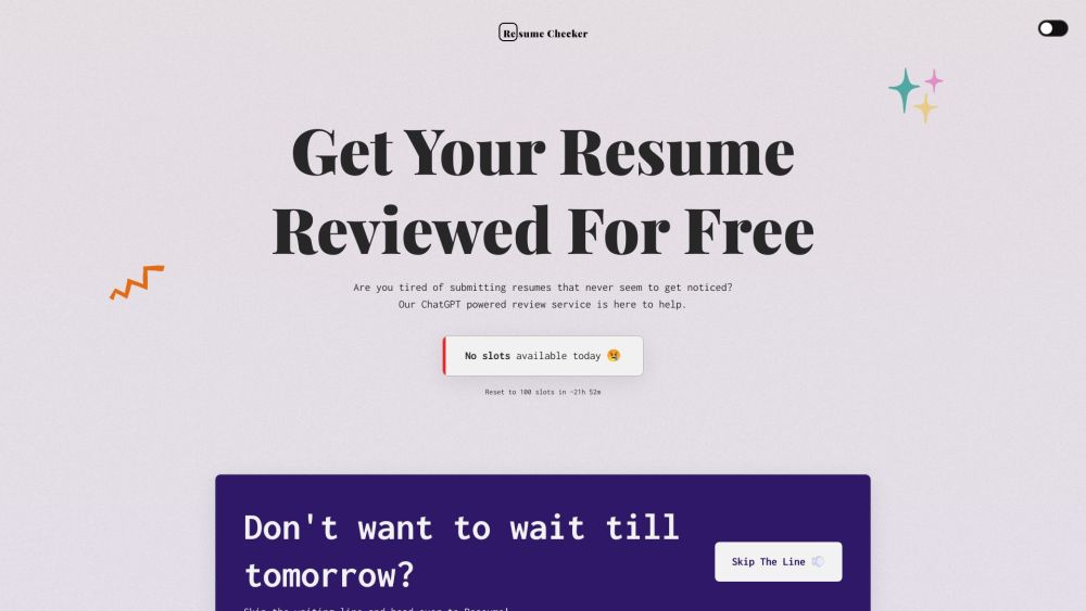 AI Powered Resume Checker Website screenshot