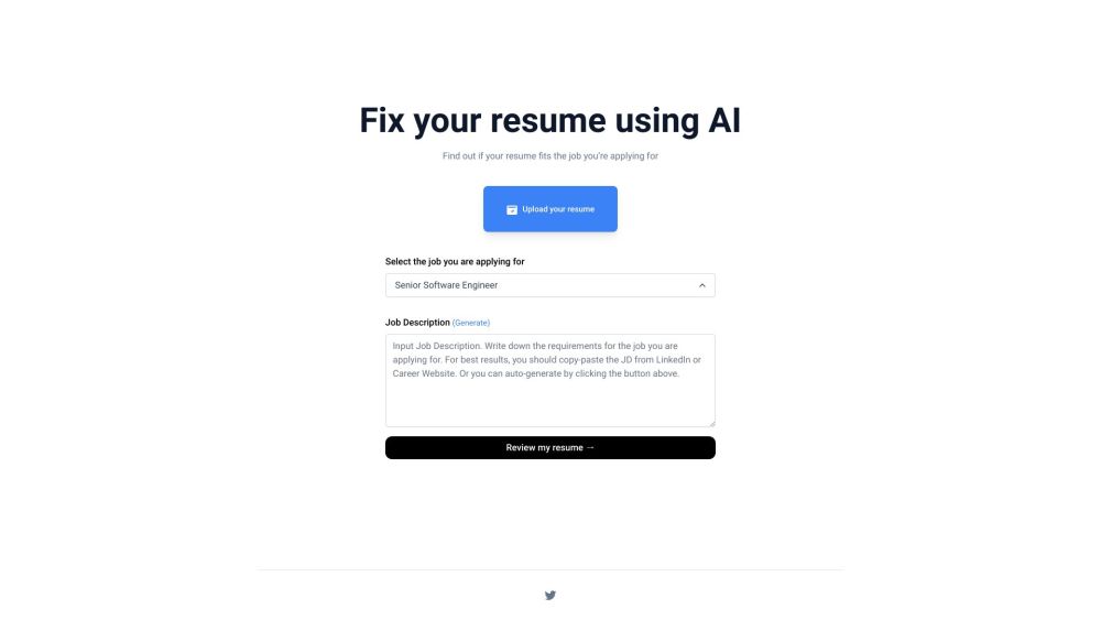 Resume Reviewer Website screenshot