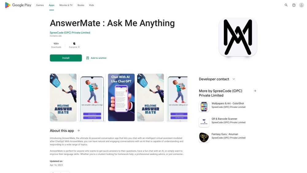 AnswerMate Website screenshot