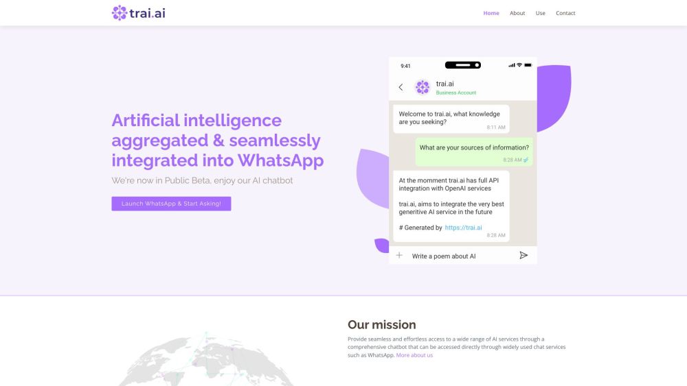 trai.ai Website screenshot