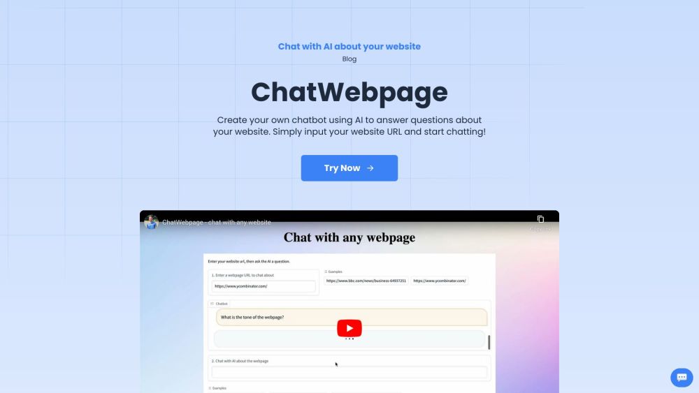 ChatWebpage Website screenshot