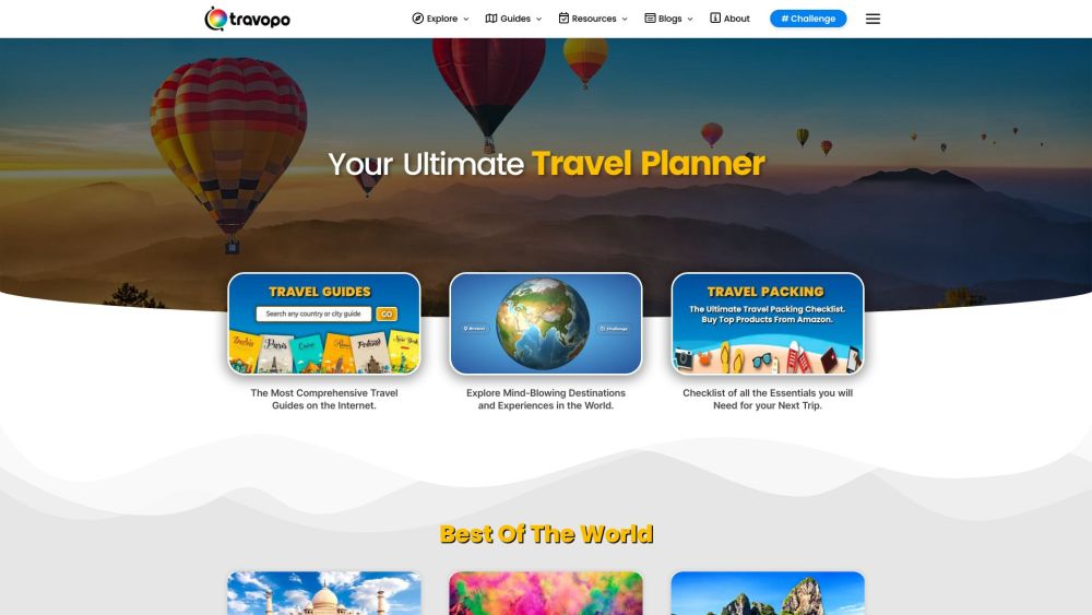 Travopo Website screenshot