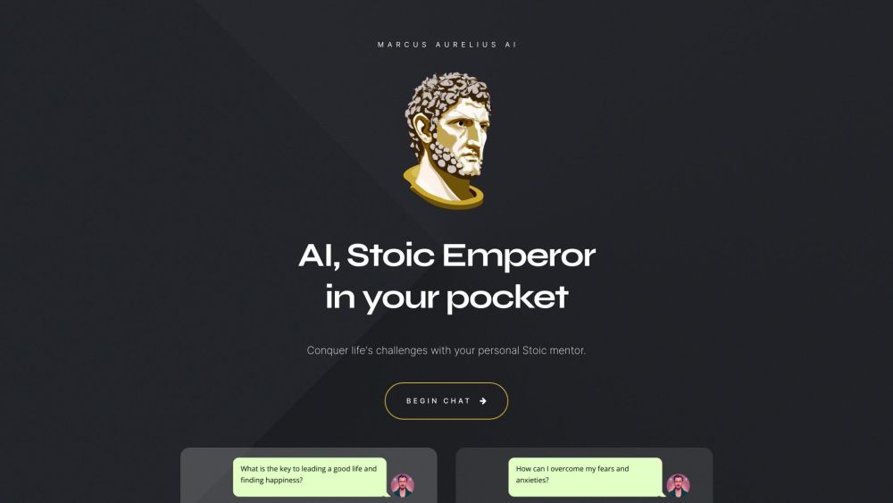 Marcus Aurelius AI Website screenshot