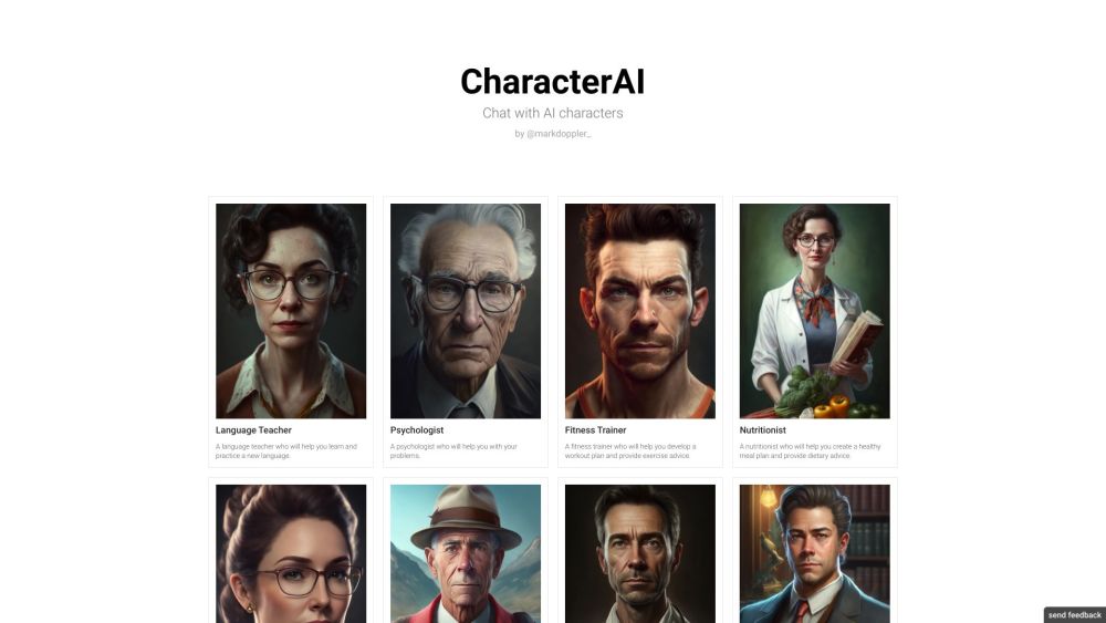 CharacterAI Website screenshot