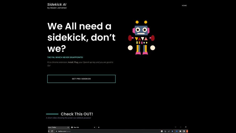 SideKick AI Website screenshot