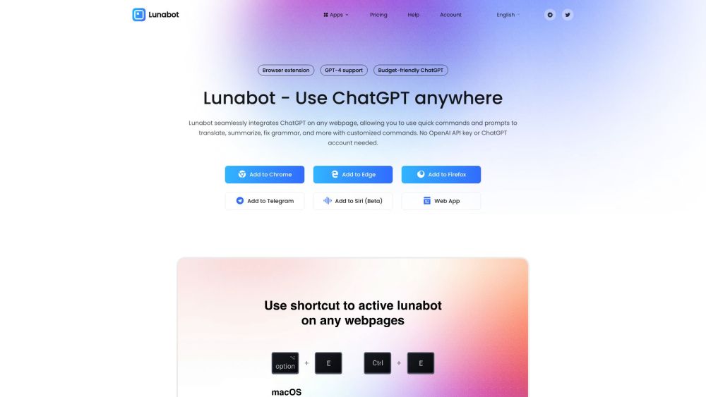 Lunabot.AI Website screenshot