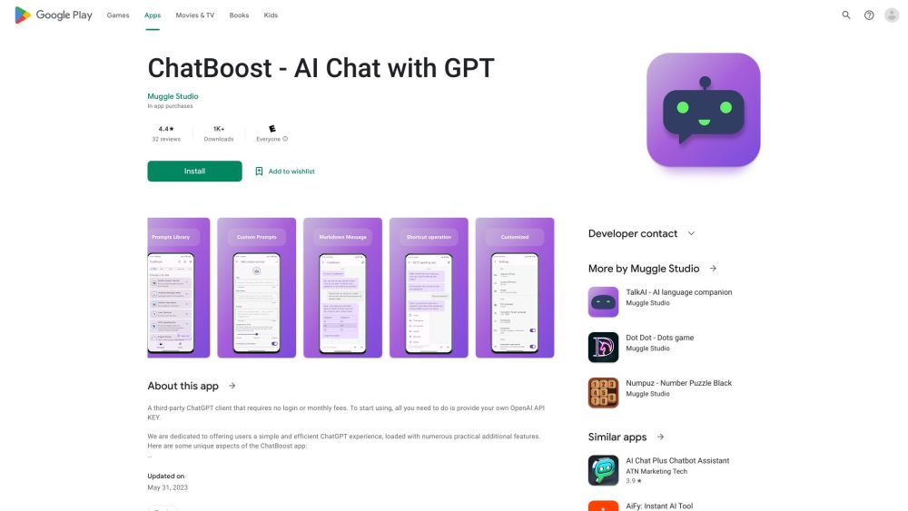 ChatBoost Website screenshot