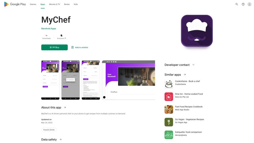 MyChef Website screenshot