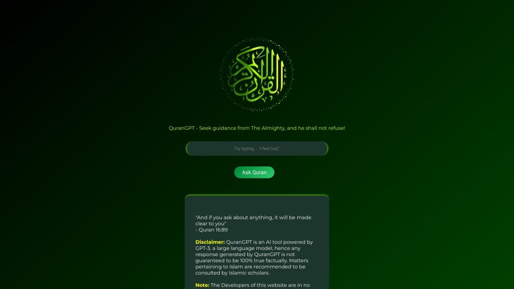 QuranGPT Website screenshot