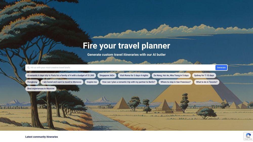 Plantrips Website screenshot