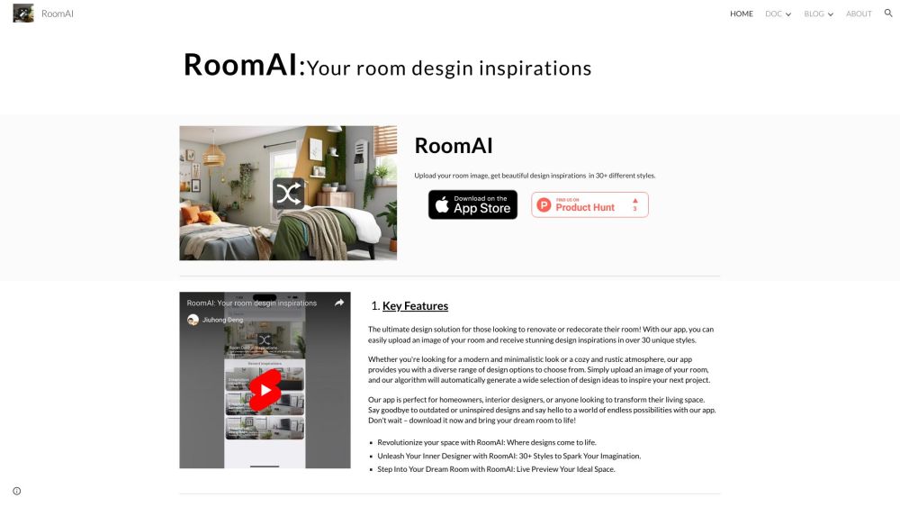 Room AI Website screenshot