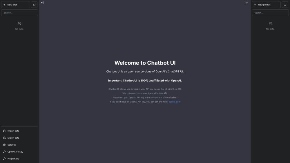 Chatbot UI Website screenshot