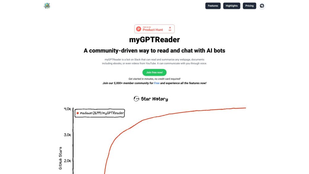 myGPTReader Website screenshot