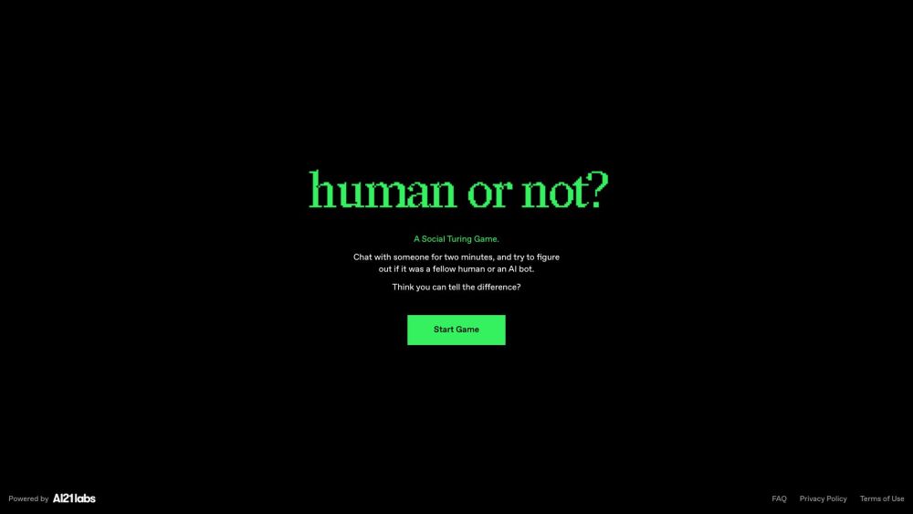 Human or Not? // A Social Turing Game Website screenshot