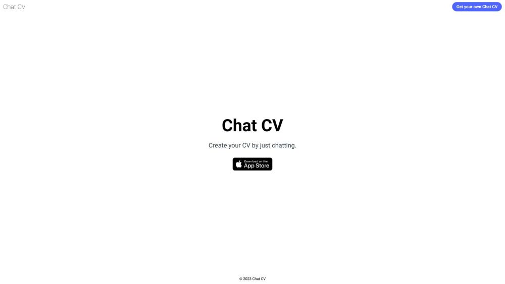 ChatCV Website screenshot