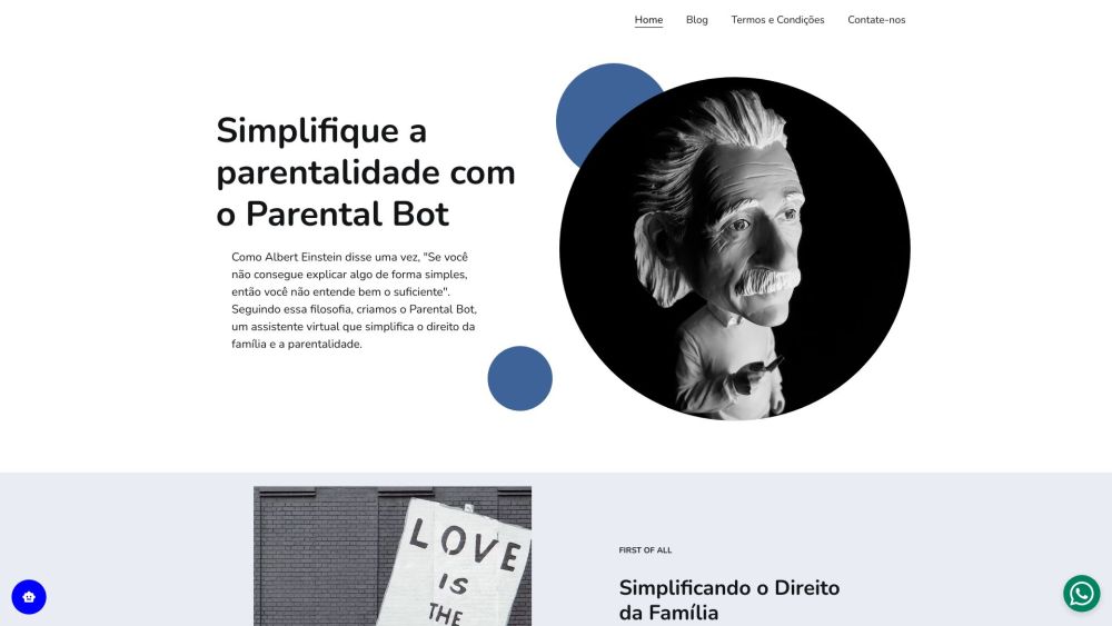 Parental Bot Website screenshot