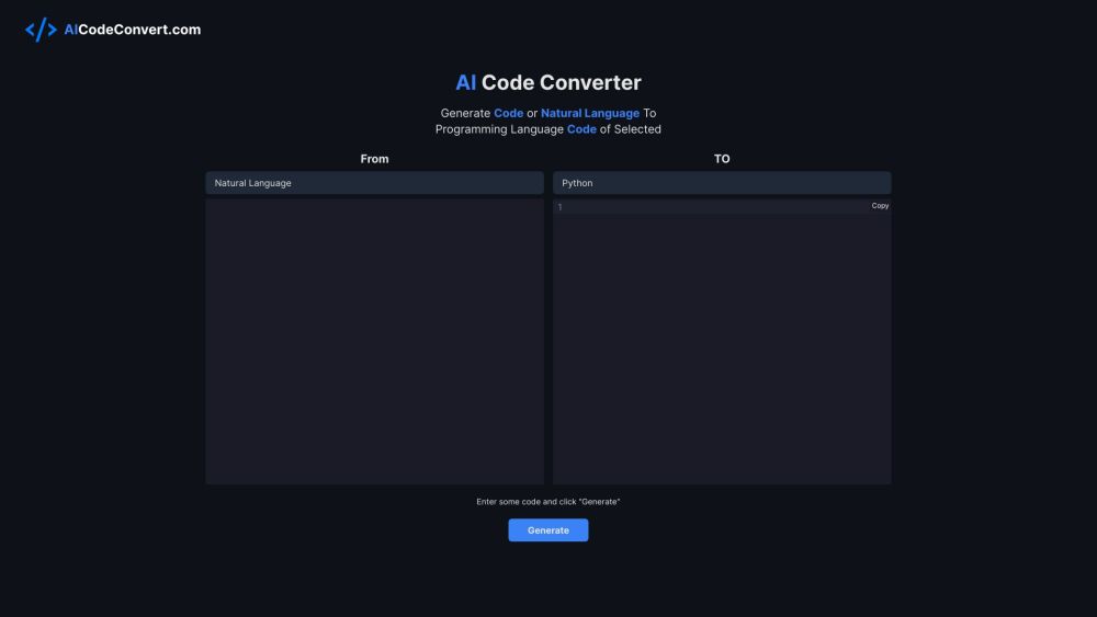 AICodeConvert Website screenshot