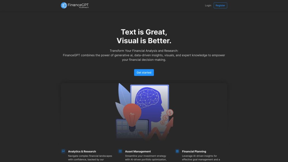 FinanceGPT Website screenshot