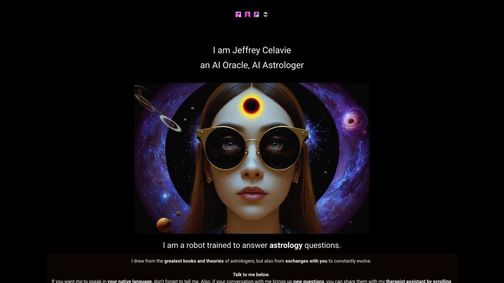 Jeffrey Célavie AI Astrologer Website screenshot