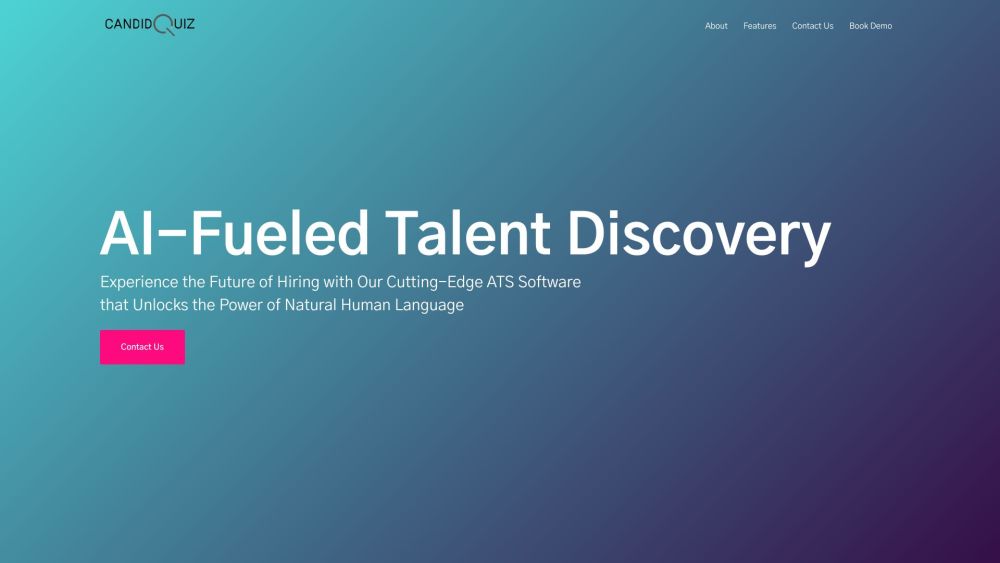 Candidquiz - AI-Powered Talent Discovery Website screenshot