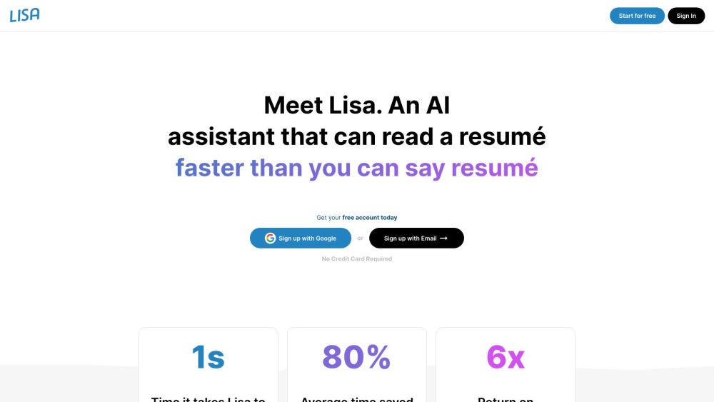 Lisa - AI Resume Reader Website screenshot