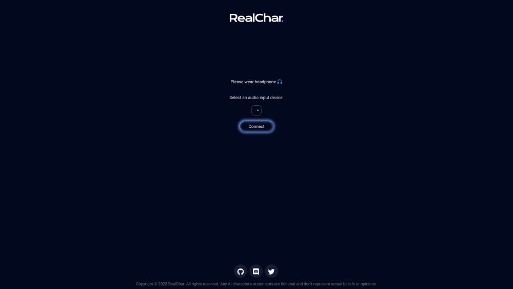 RealChar Website screenshot