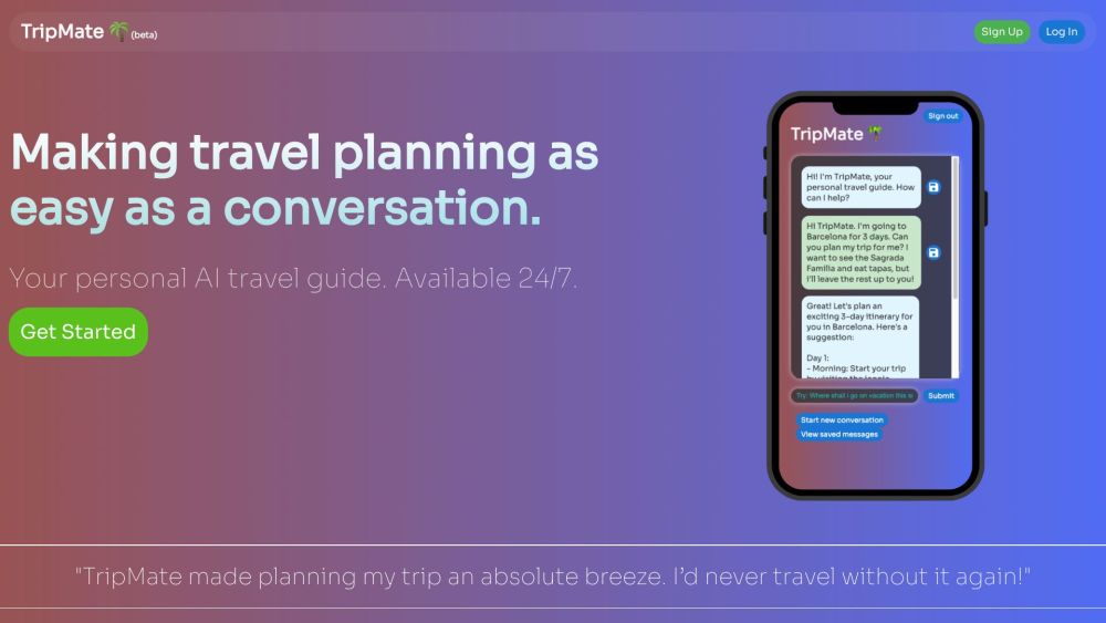 TripMate Website screenshot