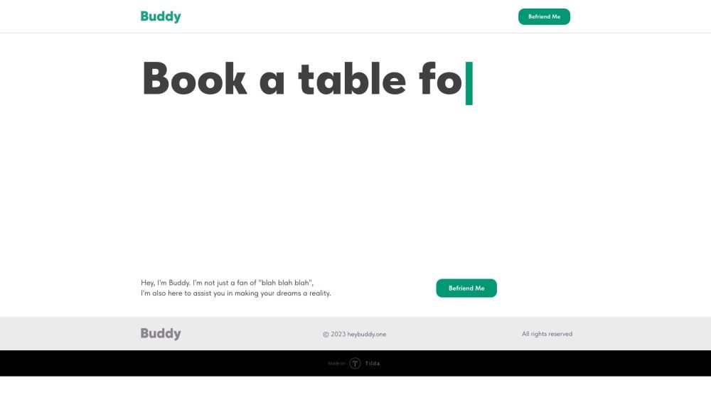 heybuddy.one Website screenshot