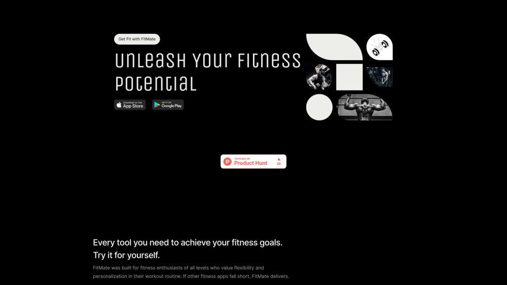 FitMate - Begin your fitness journey today. Website screenshot