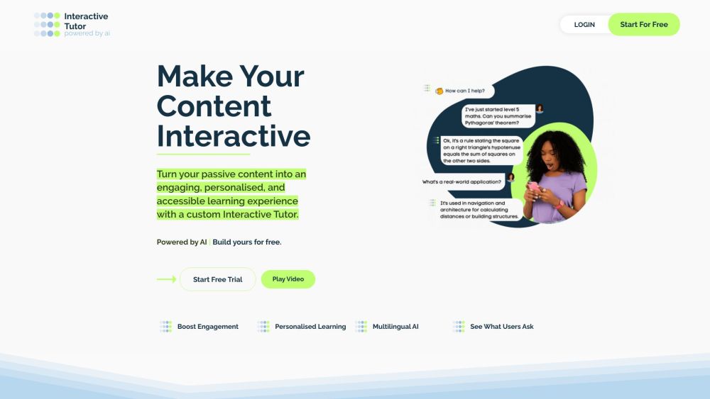 Interactive Tutor Website screenshot