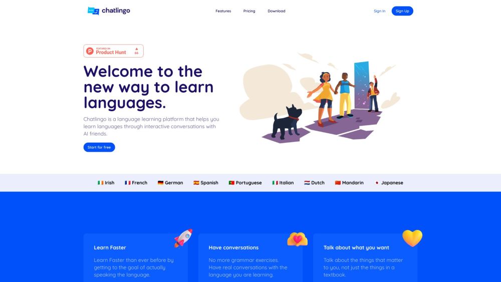 Chatlingo Website screenshot