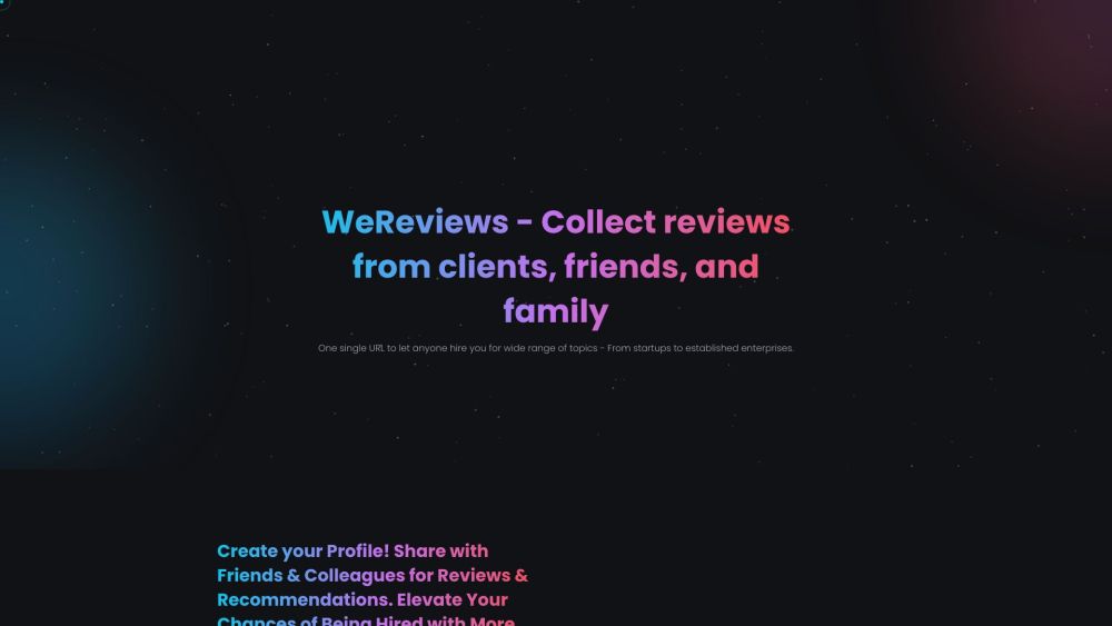 WeReviews Website screenshot