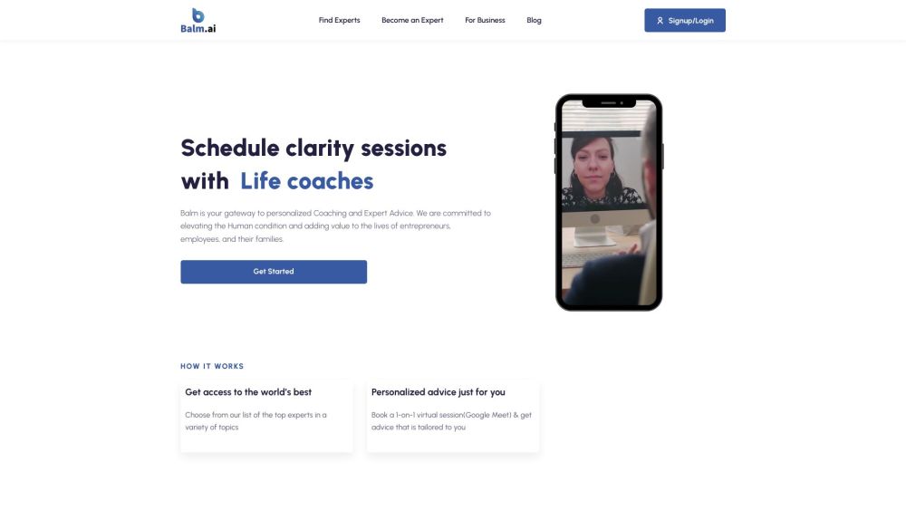 AI Therapy Platform Website screenshot