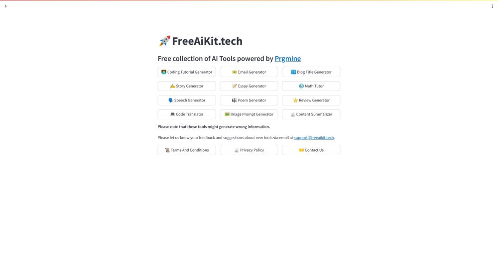 FreeAiKit Website screenshot