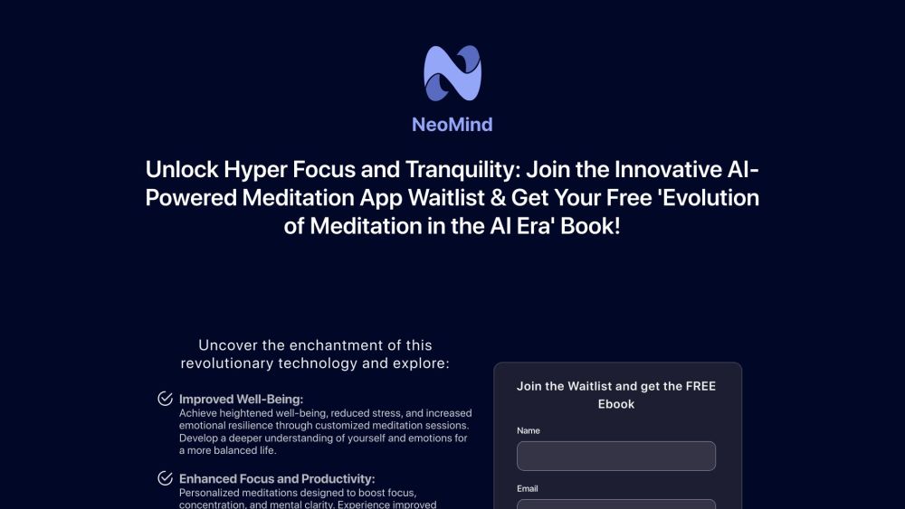 NeoMind Website screenshot