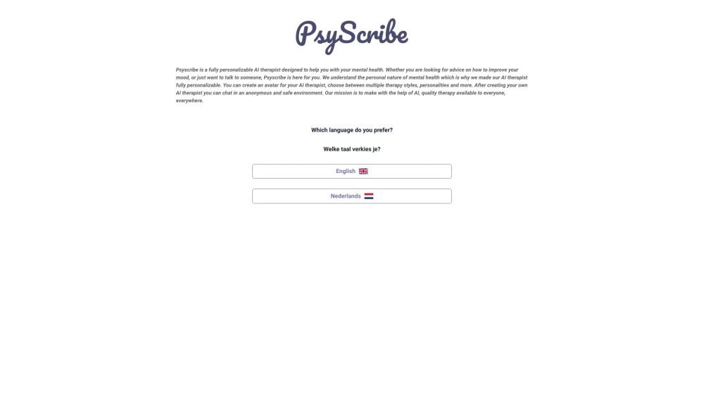 PsyScribe - Your AI Therapist And Mental Health Support Website screenshot