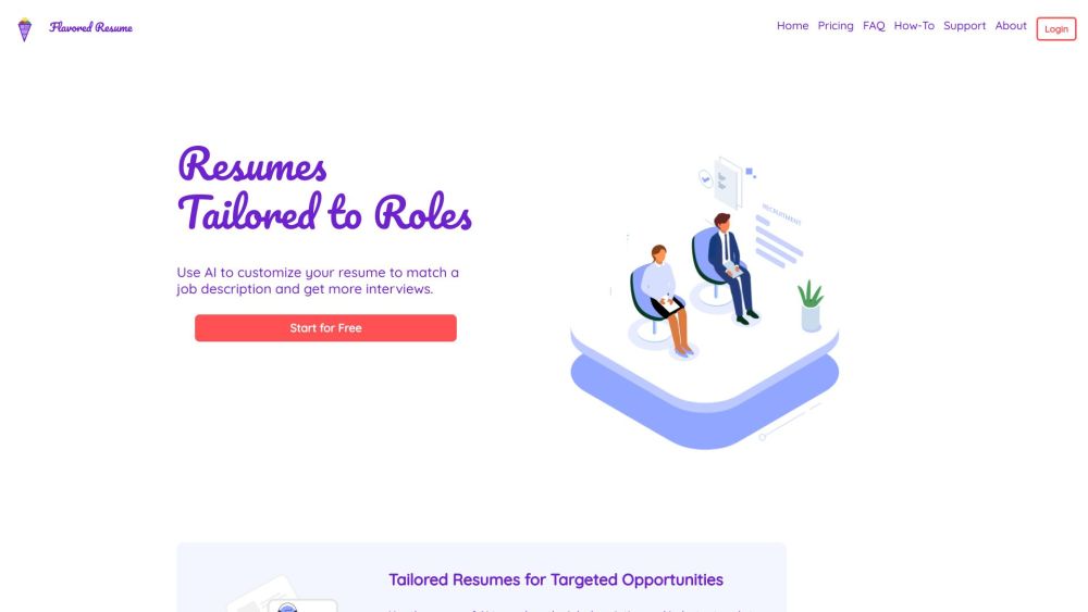 Flavored Resume Website screenshot