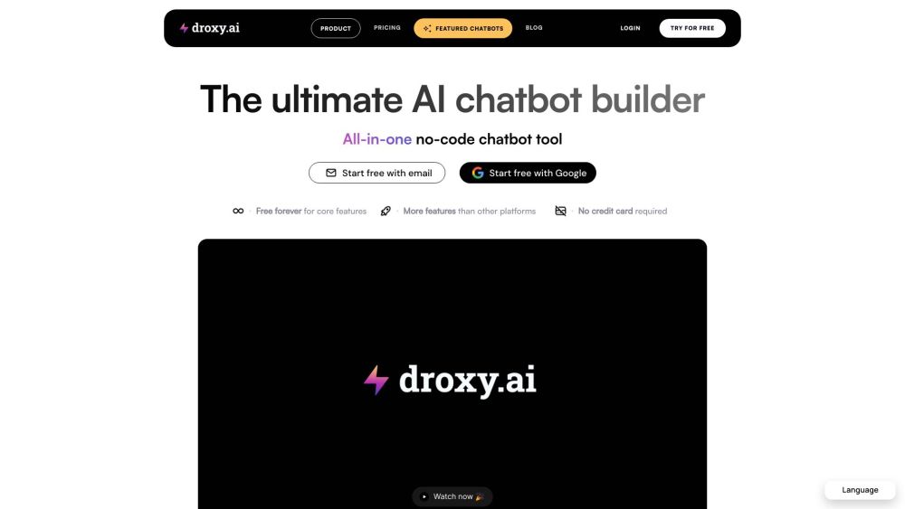 Droxy Website screenshot