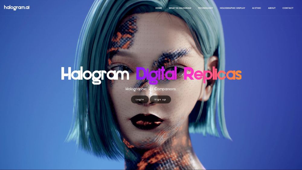 Halogram AI | Mood Booster Website screenshot