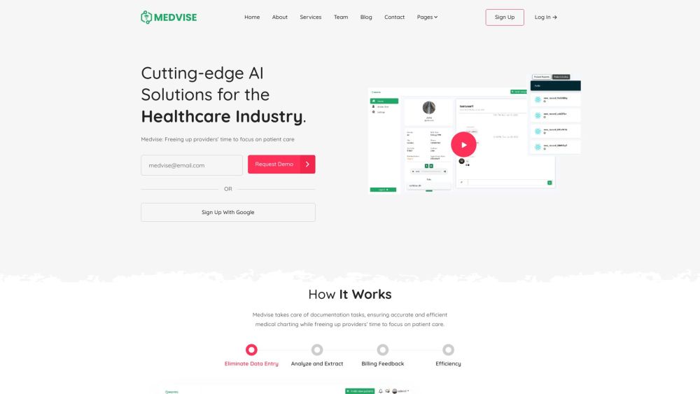 Medvise Website screenshot