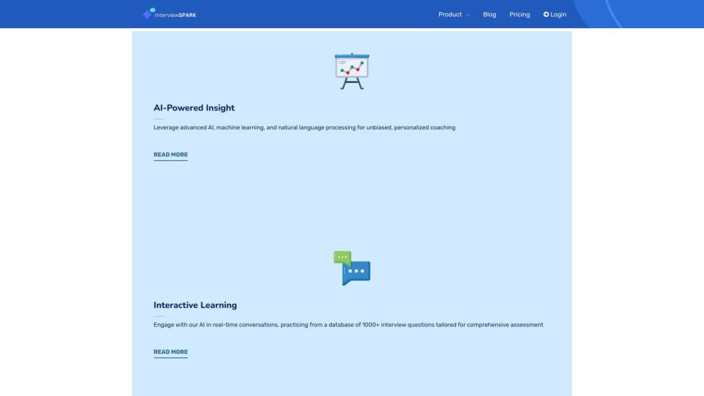 InterviewSpark Website screenshot