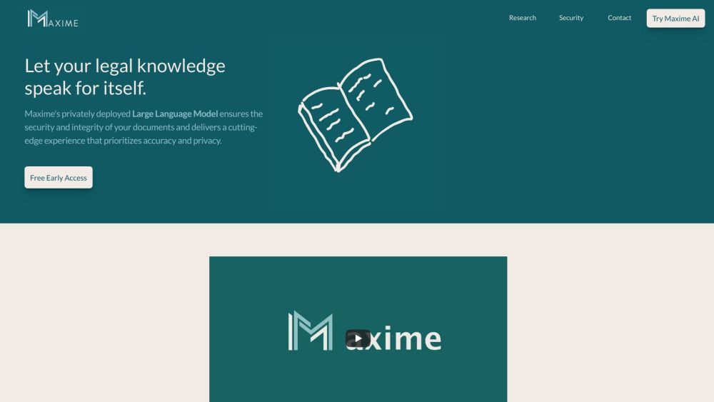 Maxime Tools - Legal AI Research Website screenshot