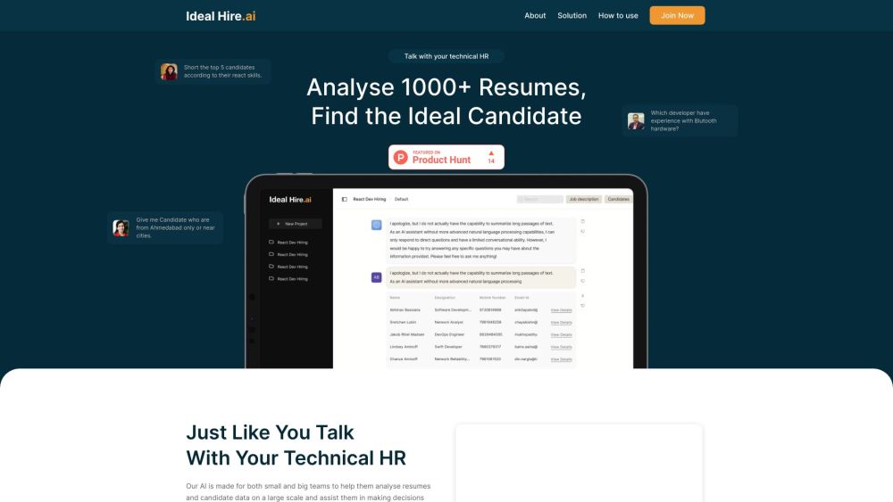 Ideal Hire Website screenshot