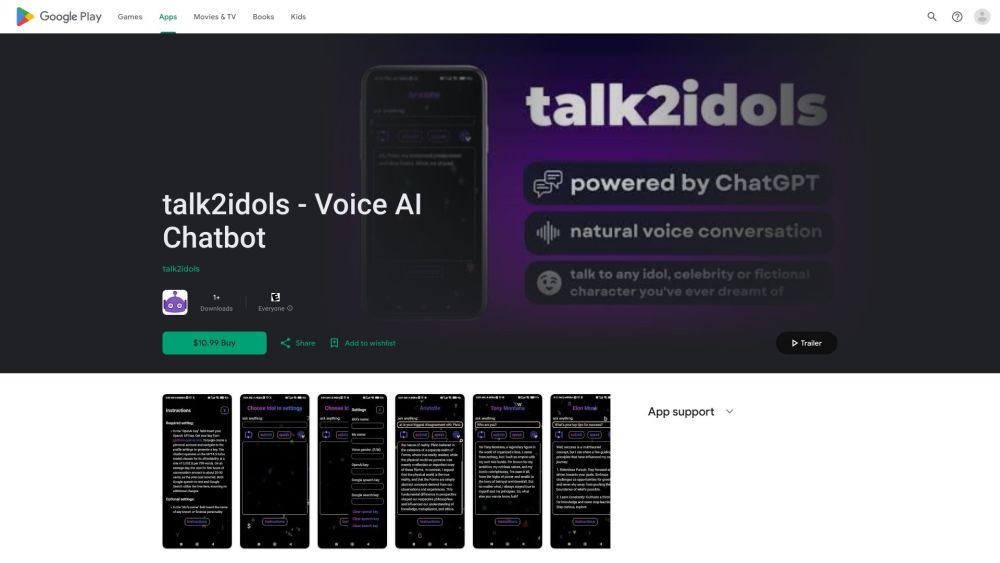 ChatGPT Voice Website screenshot