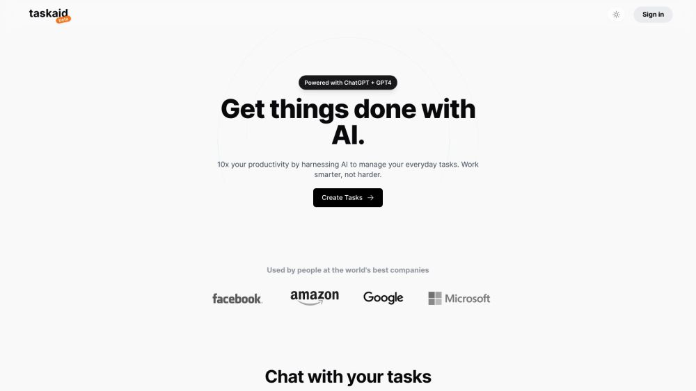 Taskaid AI Website screenshot