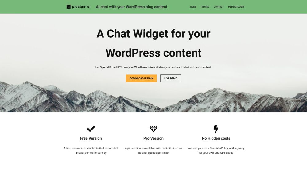 AI Chat with WordPress Website screenshot