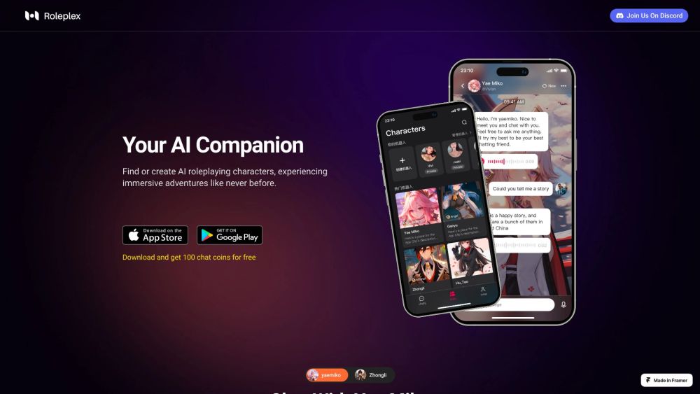 Your AI Companion Website screenshot