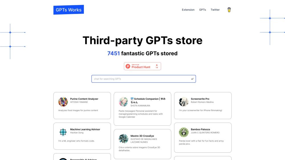 GPTs Works Website screenshot