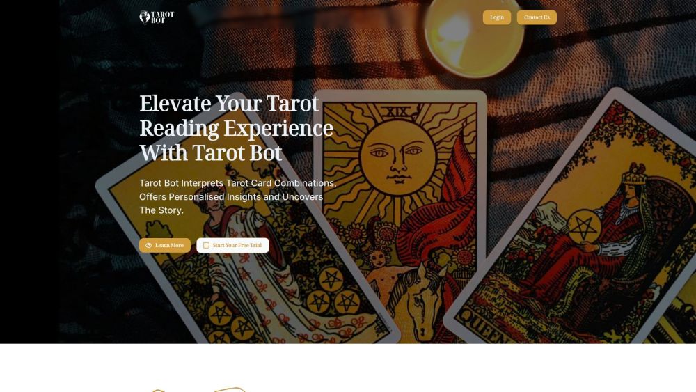 Tarot Bot Website screenshot