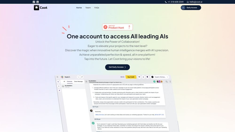 Coot AI Website screenshot